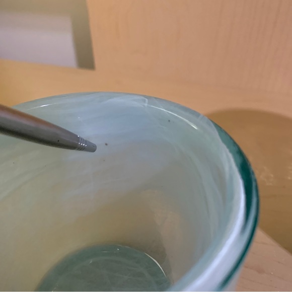 Marbleized Swirl Glass Votive Tea Light Candle Holder 2-1/2" Light Blue Set of 2 - Picture 11 of 12